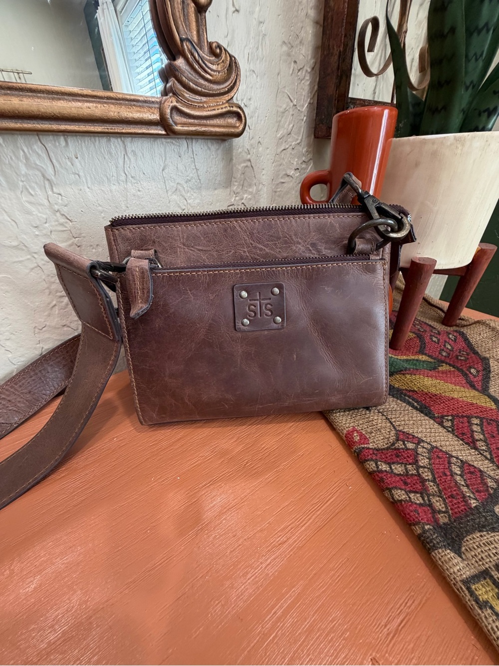 STS Ranchwear Brown Leather Crossbody Bag